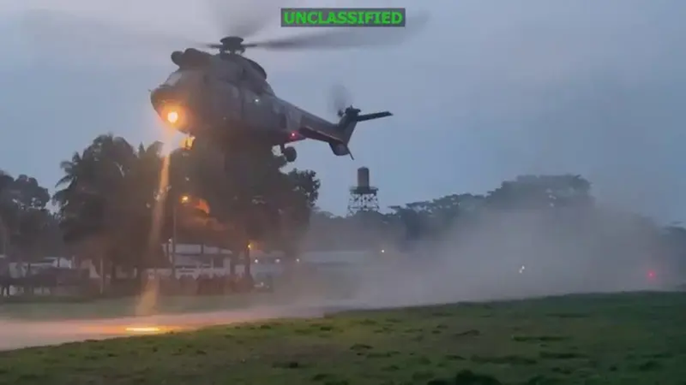 El Comando Sur public&oacute; junto a su mensaje un video en el que se aprecia el despegue de este helic&oacute;ptero.