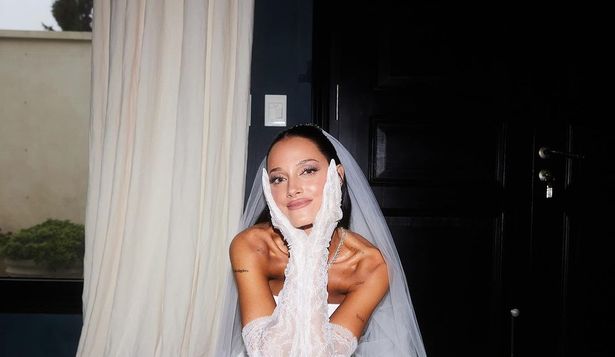 Oriana Sabatini con su vestido de novia