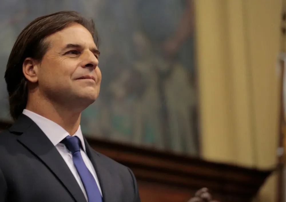 El presidente Luis Lacalle Pou durante la ceremonia de asunción en el Palacio Legislativo