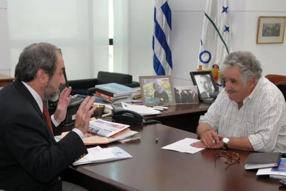 Washington Burghi y el presidente José Mujica