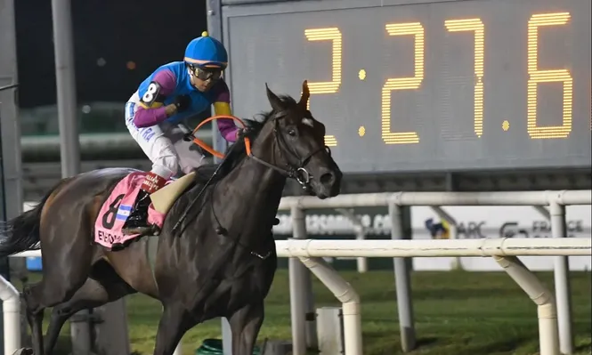 Ever Daddy cruzando la línea de llegada del Gran Premio Ramírez 2024