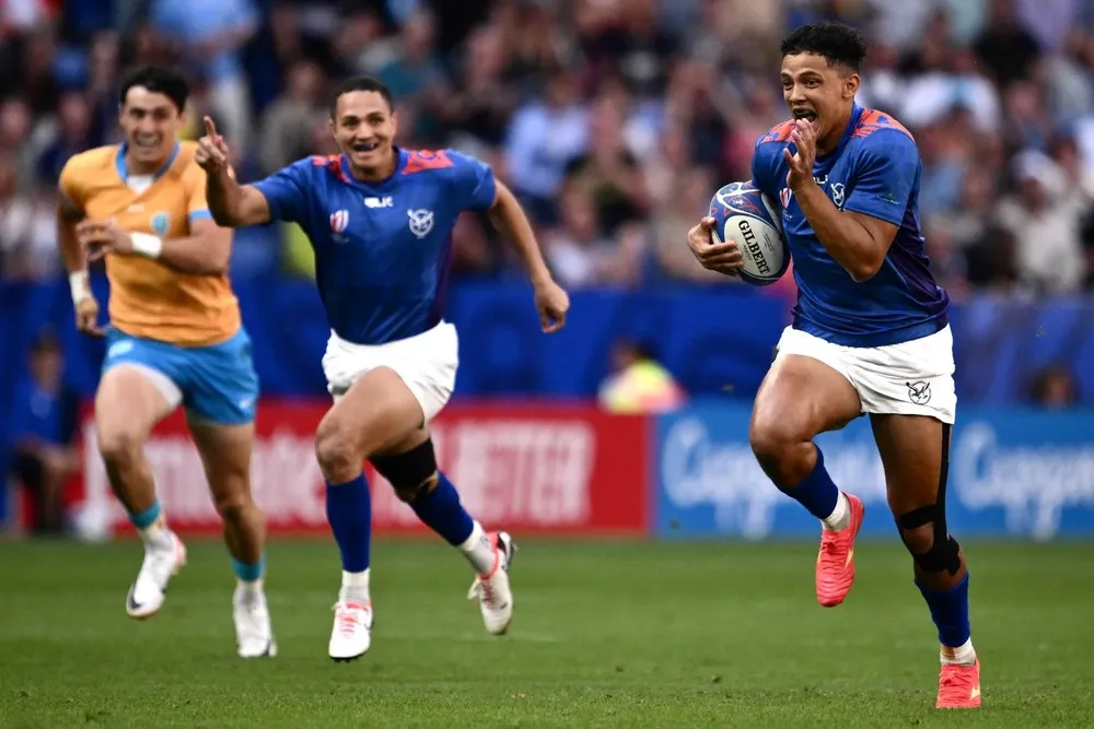 Gerswin Mouton, primer try para Namibia