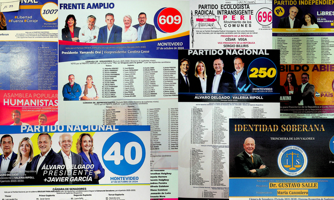 ¿Cuáles fueron las listas más votadas del Frente Amplio, el Partido Nacional y el Partido Colorado?