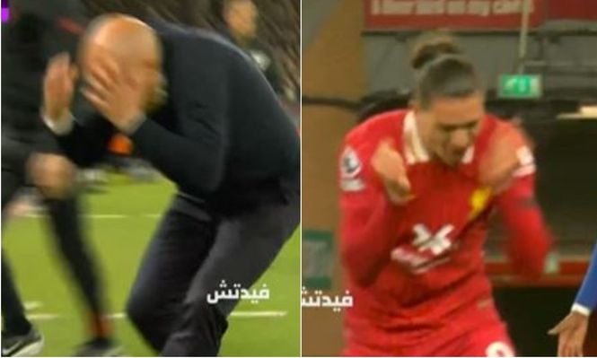 Darwin Núñez explotó de bronca en Liverpool y lo mismo hizo el técnico Arne Slot en el final ante Chelsea