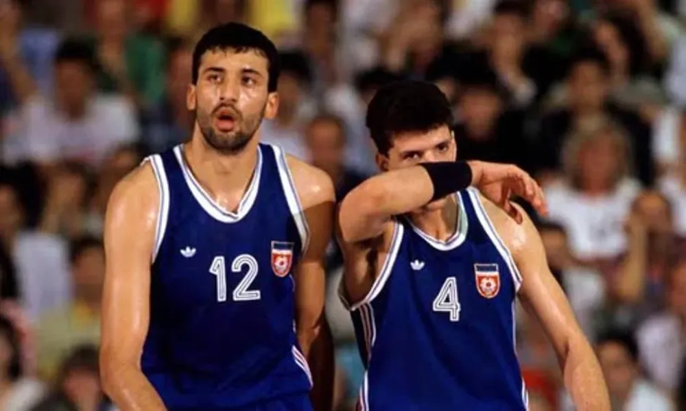 Vlade Divac y Drazen Petrovic
