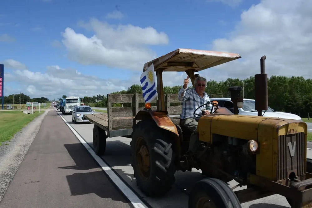 Manifestación de USU sobre la ruta 1 en 2019.