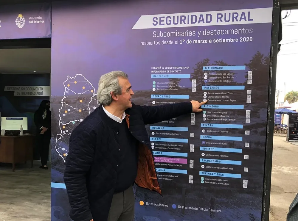Jorge Larrañaga en el stand del Ministerio del Interior en la última Expo Prado.