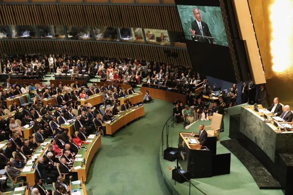 Obama dio un discurso en la Asamble General de la ONU en la reunión anual en Nueva York.