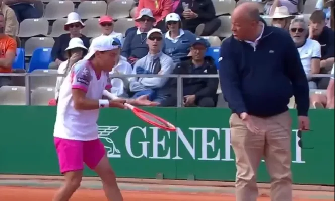 La reacción del Peque Diego Schwartzman discutiéndole al umpire en el torneo Masters 1000 de Monte Carlo