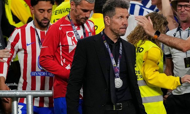 Diego Simeone, triste tras la derrota del Atlético de Madrid en la final de la Copa del Rey.&nbsp;