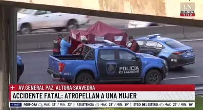 Choque fatal en la General Paz una mujer cruzó corriendo murió cuando fue embestida por un auto