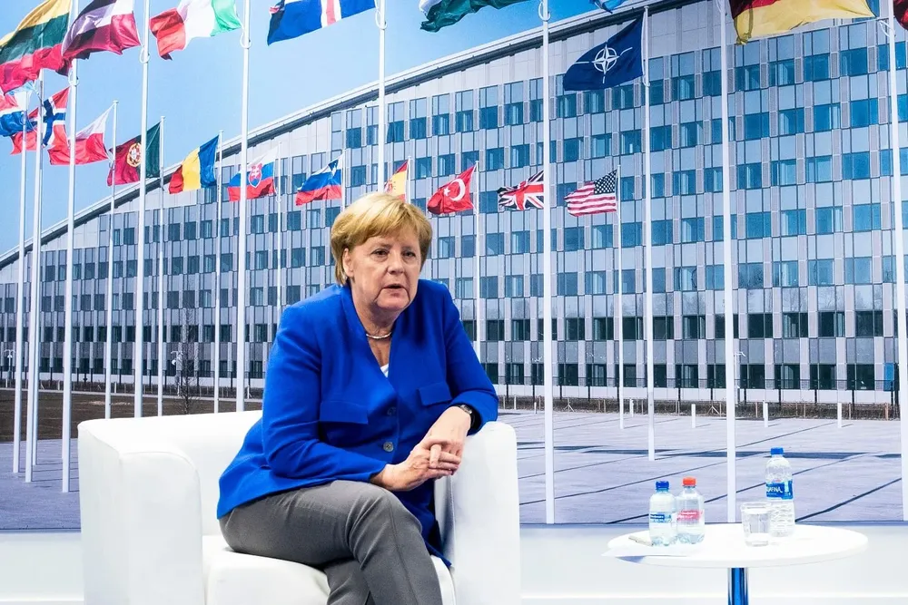 La canciller alemana, Angela Merkel, en la sede central de la OTAN en Bruselas el pasado 11 de julio