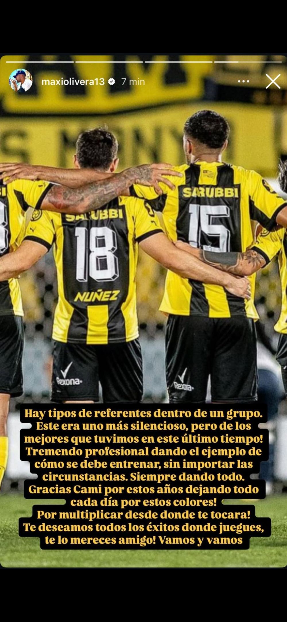 El sentido mensaje de Maximiliano Olivera a Camilo Mayada por su adi&oacute;s de Pe&ntilde;arol