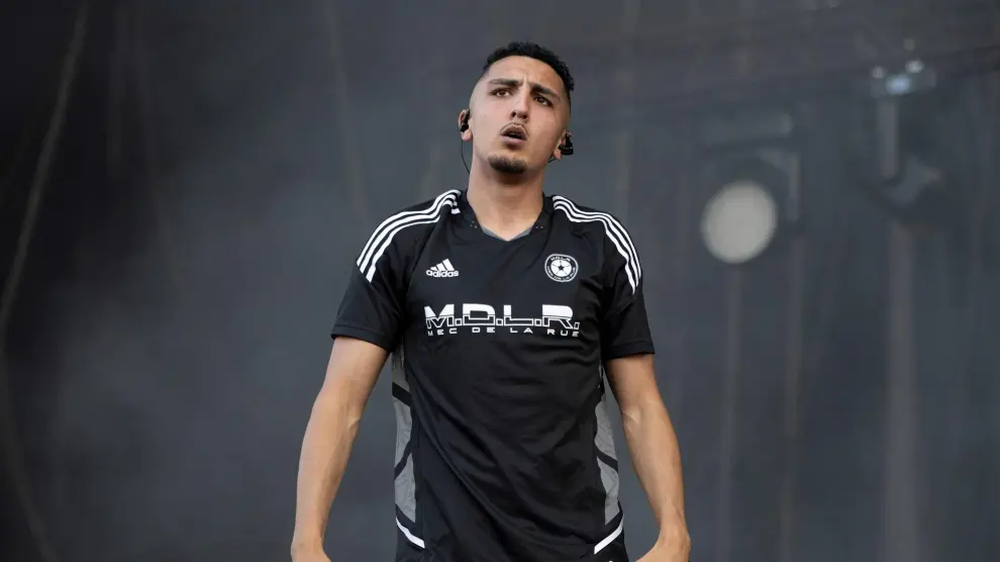 &nbsp;El cantante Morad, durante una actuación en el Share Festival, en el Parc del Fòrum.Lorena Sopêna. (Europa Press)