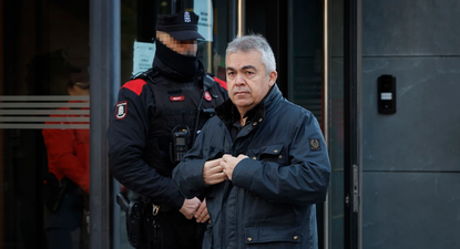 l ex secretario de Organización del PSOE Santos Cerdán a su salida este lunes por primera vez al Juzgado de Primera Instancia de Tafalla&nbsp;