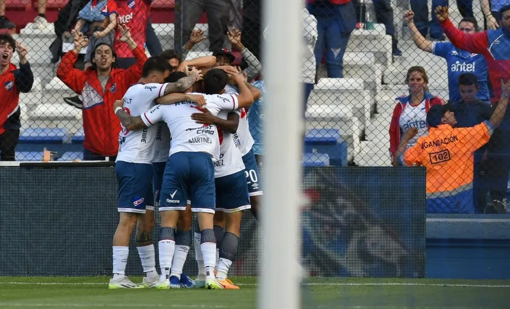 El festejo del empate de Nacional