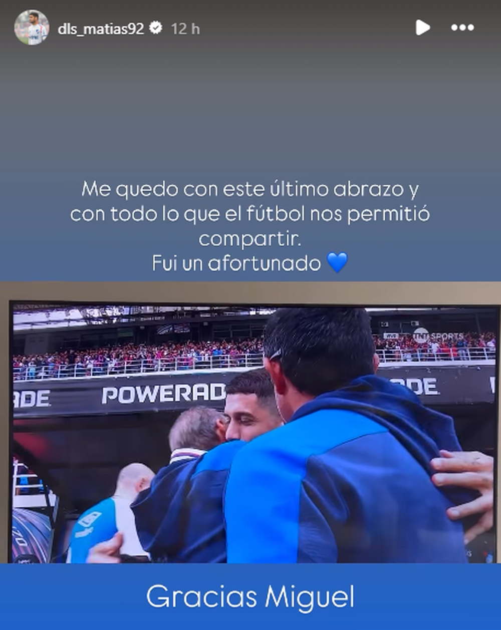 Matías De los Santos y su mensaje para Miguel Ángel Russo Matías De los Santos y su mensaje para Miguel Ángel Russo