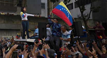 María Corina Machado en una manifestación este 9 de enero en Caracas, Venezuela