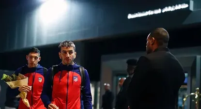 Angel Correa, al salir del estadio del Atlético de Madrid.