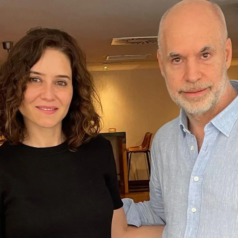 Isabel Díaz Ayuso y Horacio Rodríguez Larreta, durante el encuentro que mantuvieron en Madrid en abril pasado.