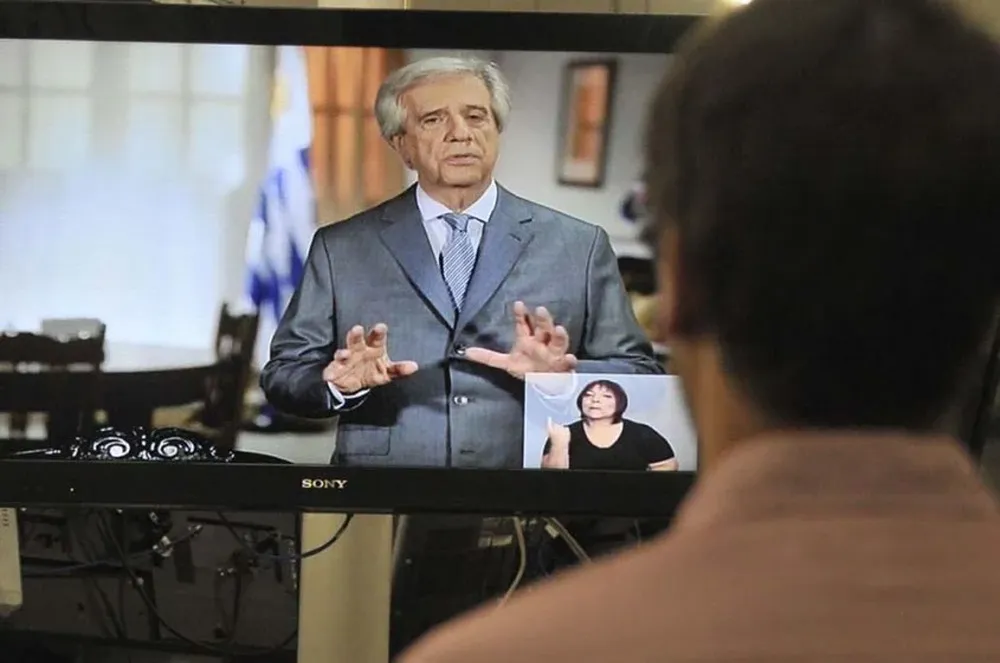 Vázquez defendió sus primeros dos años de gobierno en cadena nacional. L. Carreño