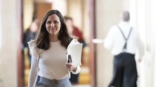 La secretaria general de Podemos, Ione Belarra, a su llegada a una reunión de la Junta de Portavoces, en el Congreso de los Diputados.