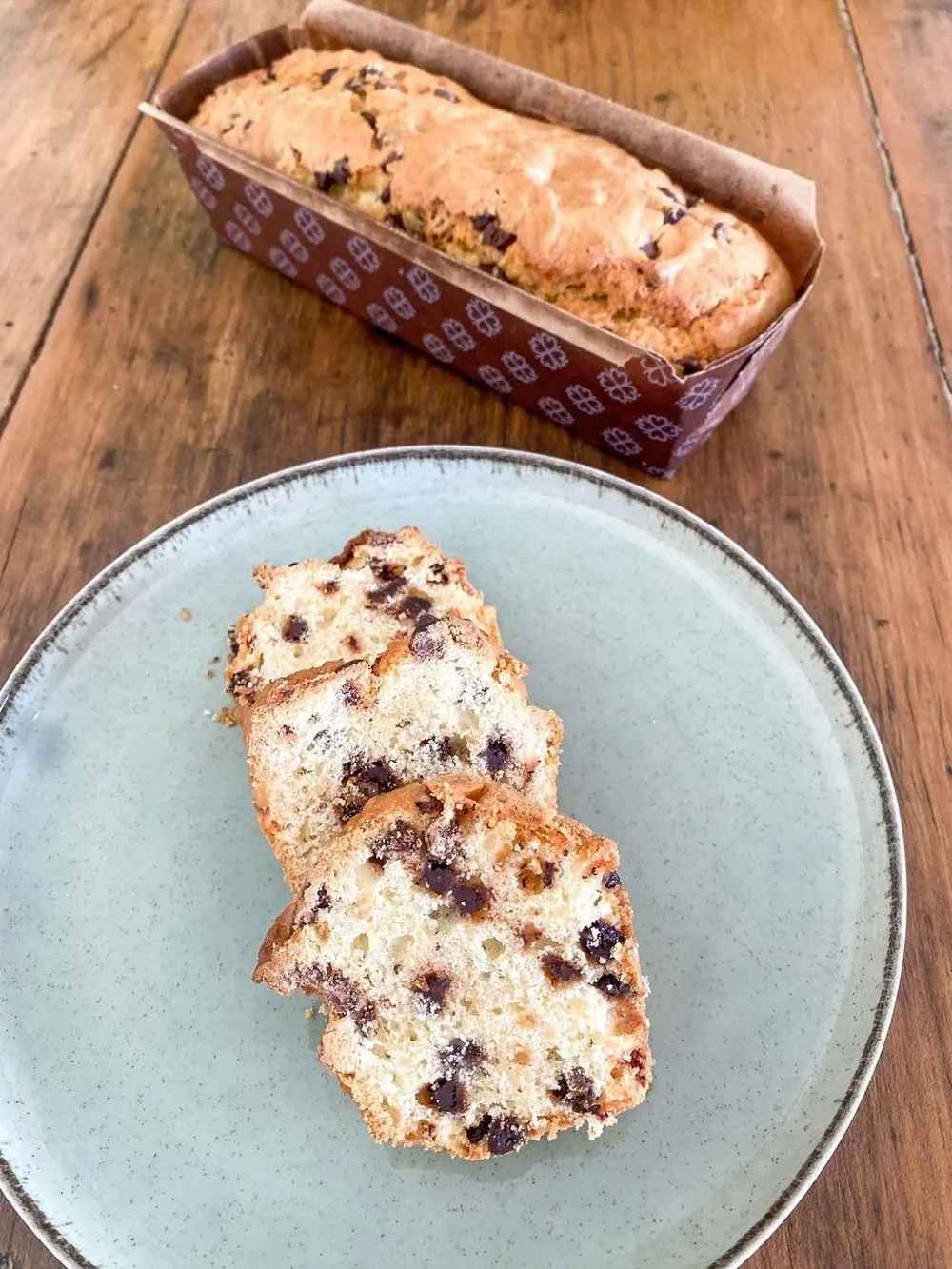 budín de vainilla con chips de chocolate