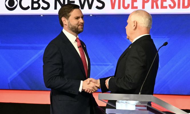 Vance y Walz se dieron la mano al inicio del debate