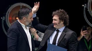 El presidente de Argentina, Javier Milei junto al líder de Vox, Santiago Abascal