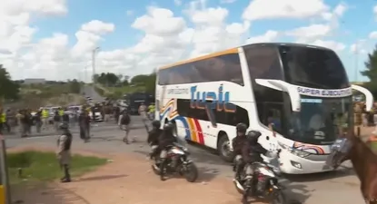 Así llegó el ómnibus de Nacional al CDS