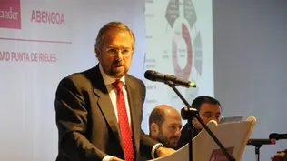 Los responsables del consorcio ayer, en la previa de la emisión