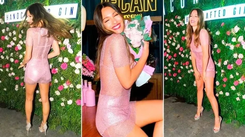 Pampita, muy divertida en una salida