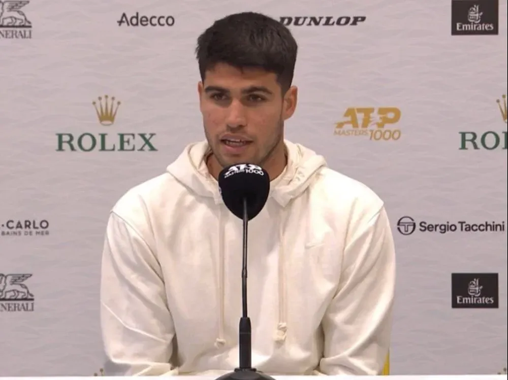 Alcaraz en rueda de prensa.