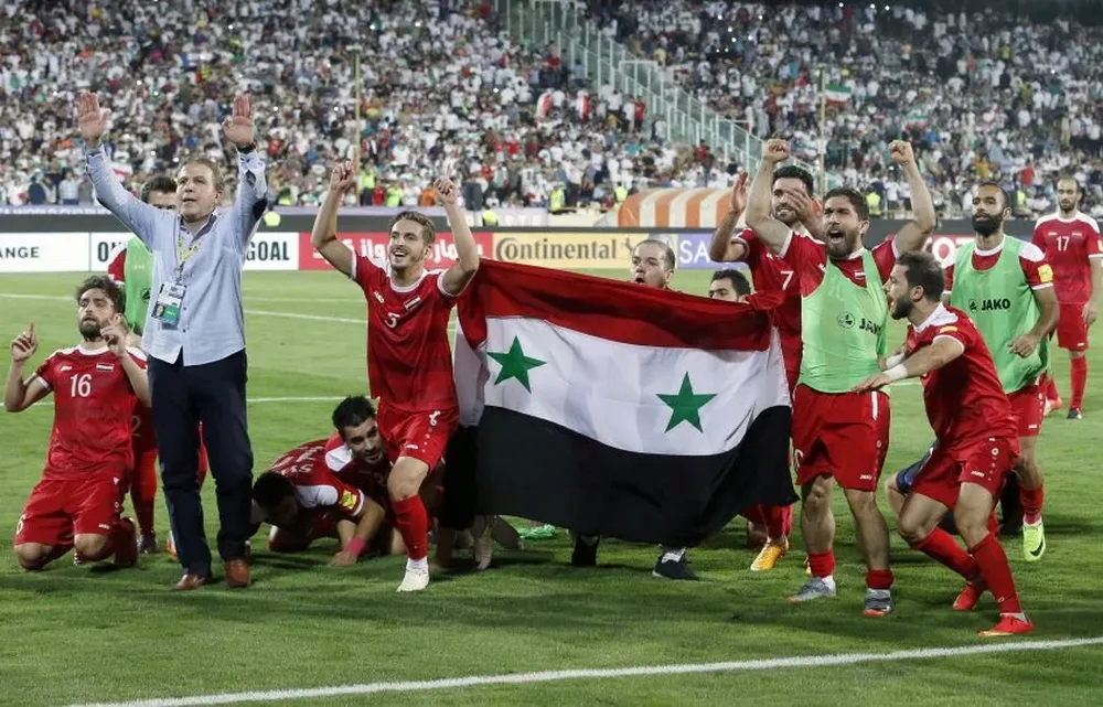 El festejo de los jugadores de Siria