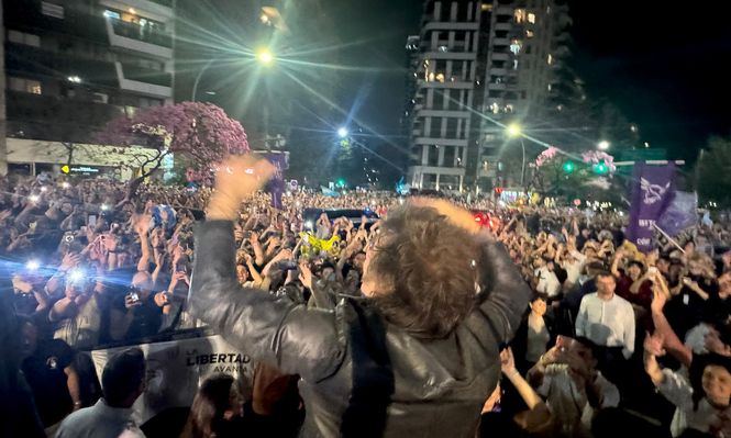 Javier Milei, el viernes en el acto de lanzamiento de campaña en Córdoba.