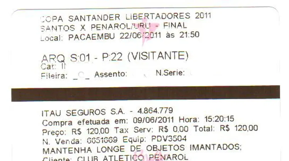 La entrada para la final en Pacaembú