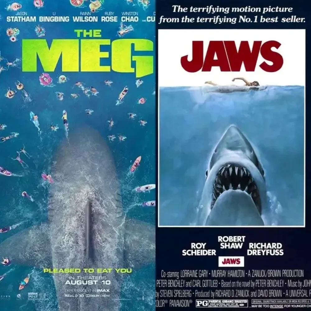 Megalodón 2, La Fosa, y su antecesora Tiburón.