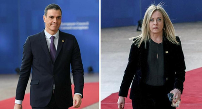 El presidente del Gobierno español, Pedro Sánchez y la primera ministra italiana, Giorgia Meloni.