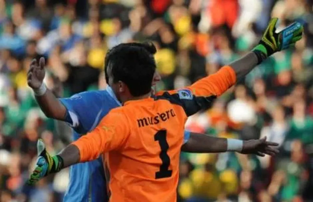 Muslera celebra el triunfo.