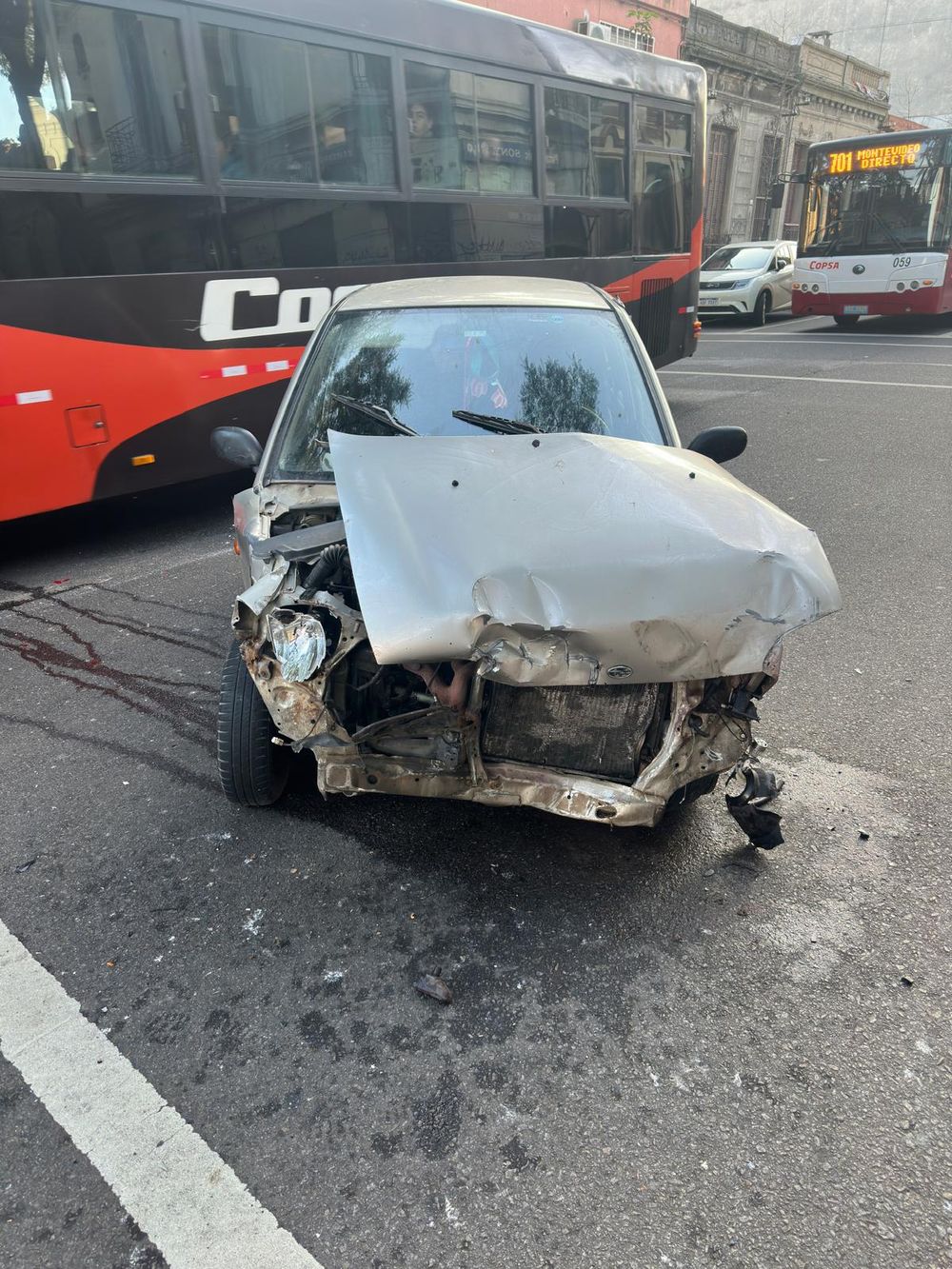 Vehículo que impactó al ómnibus de Cutcsa