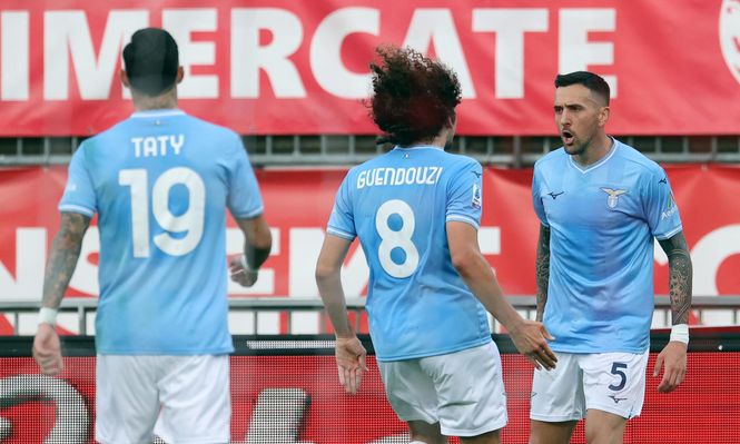 Festejo de Matías Vecino en Lazio