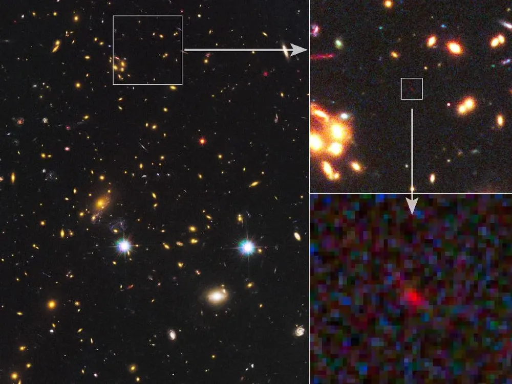 El telescopio espacial Hubble detectó una galaxia cuya luz data de 13.700 millones de años luz y que pertenece a la edad oscura del universo
