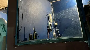 Así quedó la cabina del Palermo tras el pelotazo