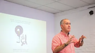 Jordi Palomar durante la presentación de El Sol 2016 en el Circulo Uruguayo de la Publicidad