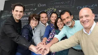 Sergio Delgado (daVinci labs), Cristina Montero (Khem), Óliver Socas (daVinci labs), Victoria Vila (Khem), Elena Pérez (ANII), Rafael García (Ingenio) y Héctor Gebelin (BIOESPINN).