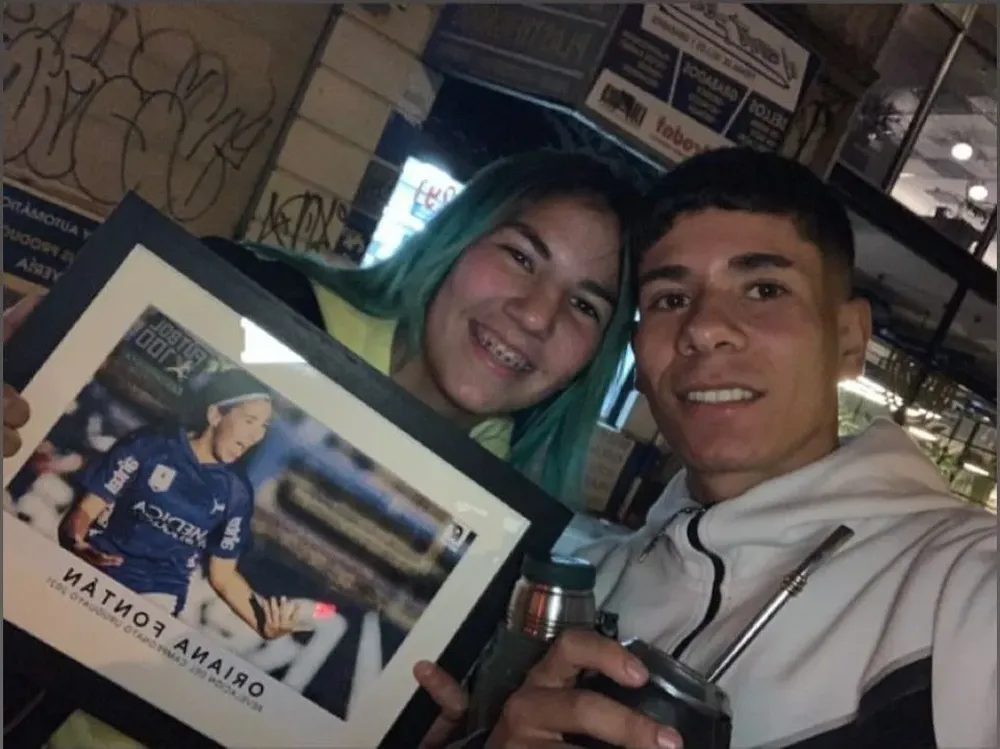 Oriana Fontán y un amigo