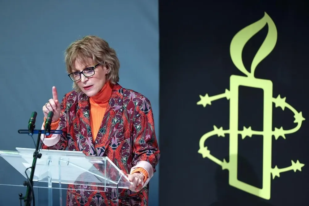 Agnès Callamard, secretaria general de Amnistía Internacional, durante la presentación del informe
