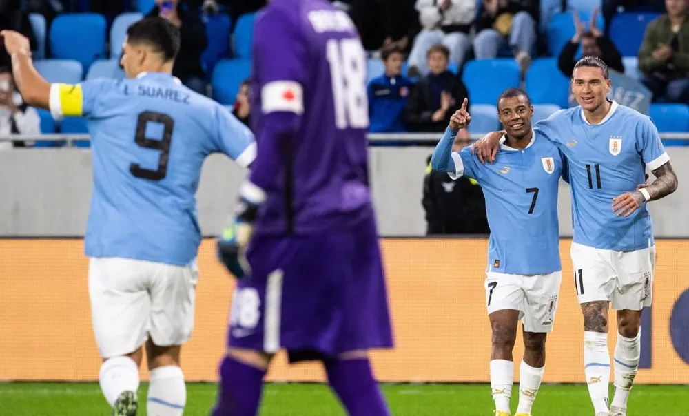 El festejo del gol de Darwin