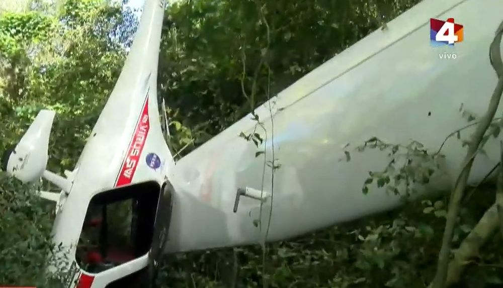 Así quedó la avioneta que cayó en Marindia