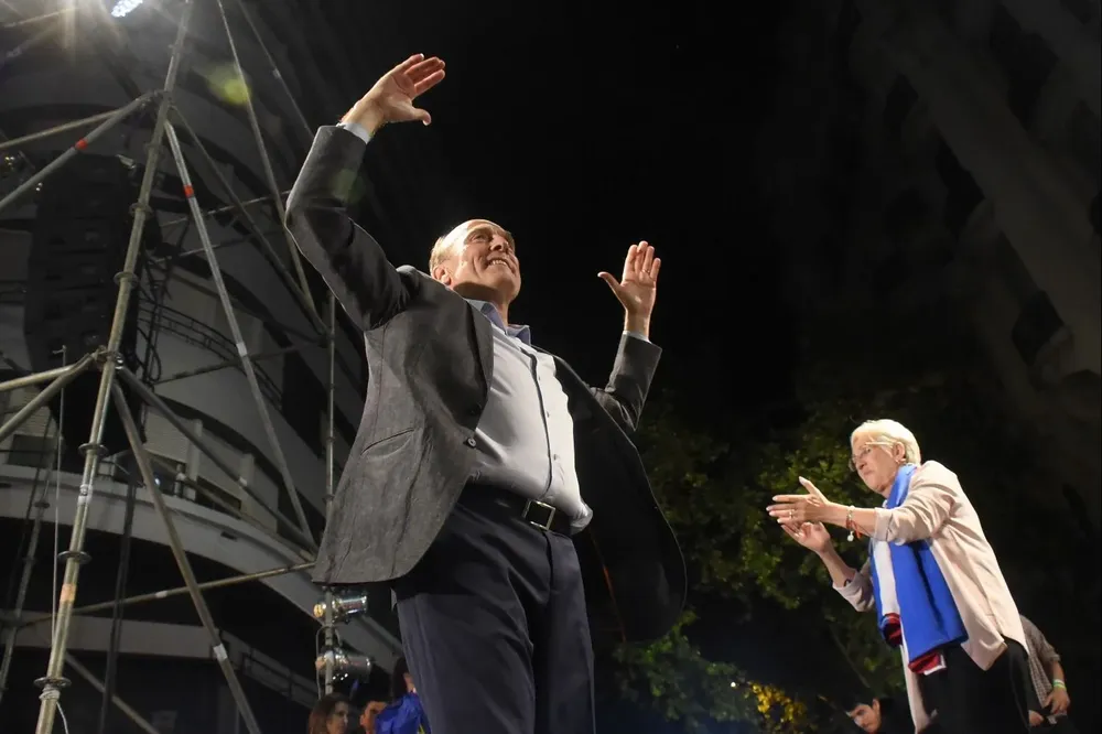 Martínez durante el discurso en noviembre de 2019